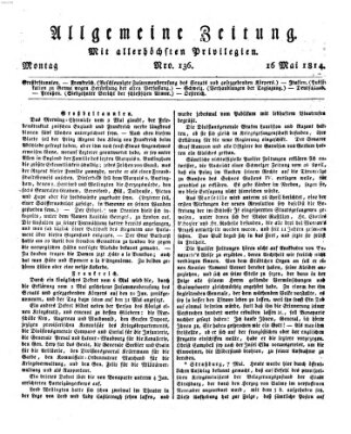 Allgemeine Zeitung Montag 16. Mai 1814