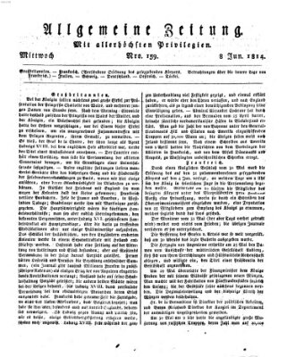 Allgemeine Zeitung Mittwoch 8. Juni 1814