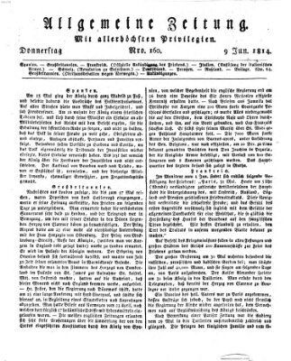 Allgemeine Zeitung Donnerstag 9. Juni 1814