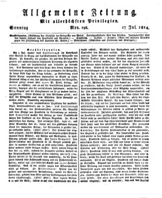 Allgemeine Zeitung Sonntag 17. Juli 1814