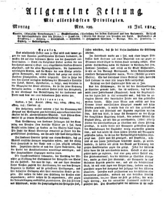 Allgemeine Zeitung Montag 18. Juli 1814