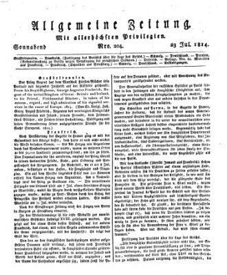 Allgemeine Zeitung Samstag 23. Juli 1814