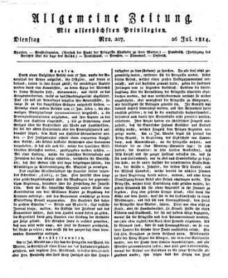 Allgemeine Zeitung Dienstag 26. Juli 1814