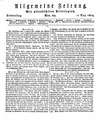 Allgemeine Zeitung Donnerstag 11. August 1814