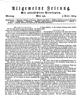 Allgemeine Zeitung Montag 5. September 1814