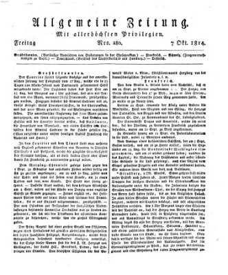 Allgemeine Zeitung Freitag 7. Oktober 1814