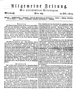 Allgemeine Zeitung Mittwoch 12. Oktober 1814