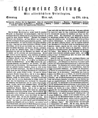 Allgemeine Zeitung Sonntag 23. Oktober 1814