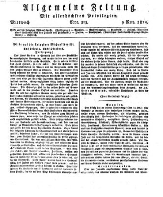 Allgemeine Zeitung Mittwoch 9. November 1814