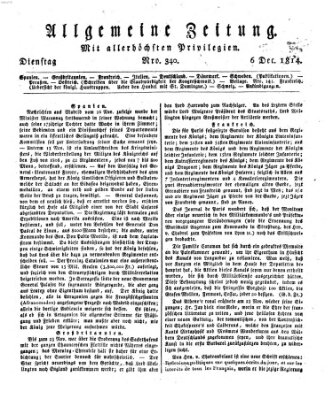 Allgemeine Zeitung Dienstag 6. Dezember 1814