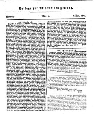 Allgemeine Zeitung Sonntag 9. Januar 1814