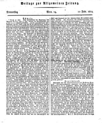 Allgemeine Zeitung Donnerstag 10. Februar 1814