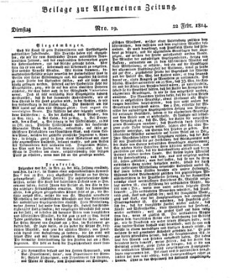 Allgemeine Zeitung Dienstag 22. Februar 1814