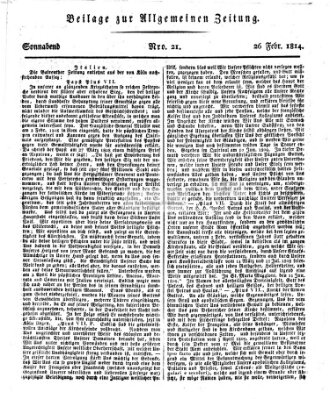 Allgemeine Zeitung Samstag 26. Februar 1814