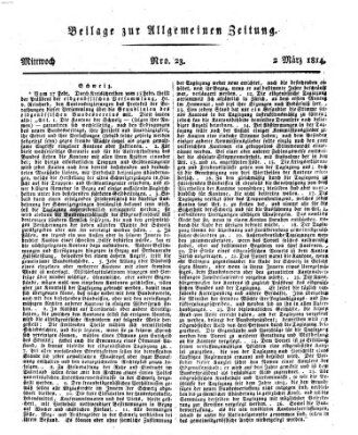 Allgemeine Zeitung Mittwoch 2. März 1814