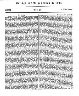 Allgemeine Zeitung Freitag 1. April 1814