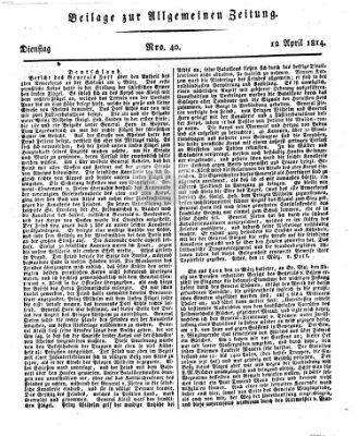 Allgemeine Zeitung Dienstag 12. April 1814