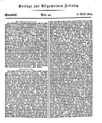 Allgemeine Zeitung Samstag 16. April 1814