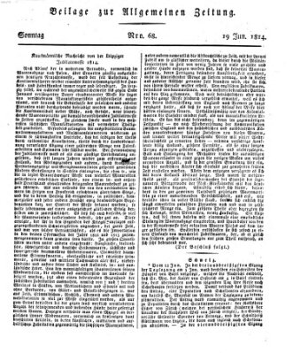 Allgemeine Zeitung Sonntag 19. Juni 1814