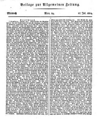 Allgemeine Zeitung Mittwoch 27. Juli 1814