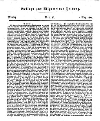 Allgemeine Zeitung Montag 1. August 1814