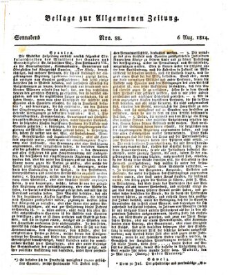 Allgemeine Zeitung Samstag 6. August 1814