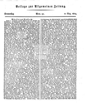 Allgemeine Zeitung Donnerstag 11. August 1814