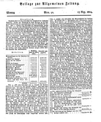 Allgemeine Zeitung Montag 15. August 1814