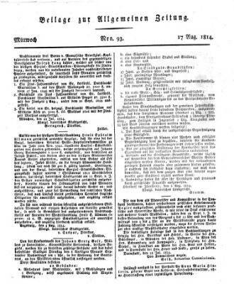 Allgemeine Zeitung Mittwoch 17. August 1814