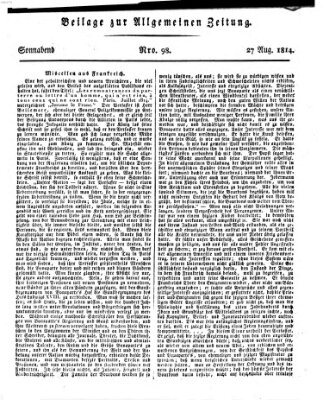 Allgemeine Zeitung Samstag 27. August 1814