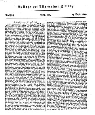 Allgemeine Zeitung Dienstag 13. September 1814