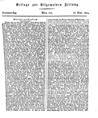 Allgemeine Zeitung Donnerstag 15. September 1814