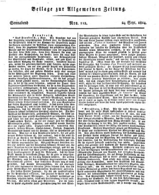 Allgemeine Zeitung Samstag 24. September 1814