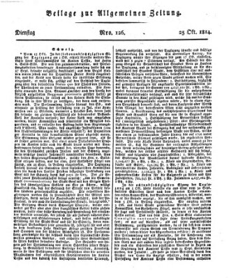 Allgemeine Zeitung Dienstag 25. Oktober 1814