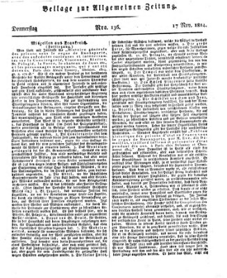 Allgemeine Zeitung Donnerstag 17. November 1814