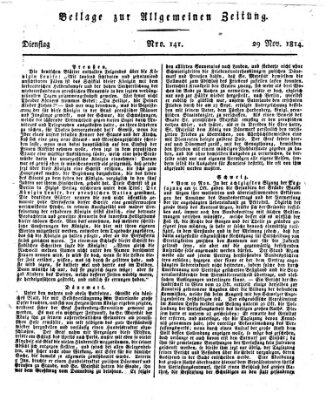 Allgemeine Zeitung Dienstag 29. November 1814