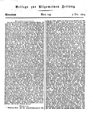 Allgemeine Zeitung Samstag 3. Dezember 1814