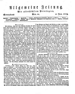 Allgemeine Zeitung Samstag 21. Januar 1815