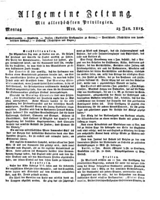 Allgemeine Zeitung Montag 23. Januar 1815