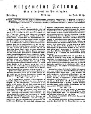 Allgemeine Zeitung Dienstag 24. Januar 1815