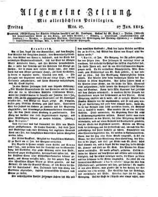 Allgemeine Zeitung Freitag 27. Januar 1815