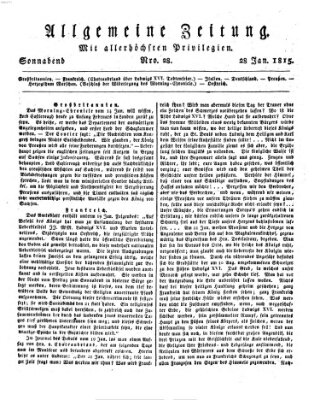 Allgemeine Zeitung Samstag 28. Januar 1815