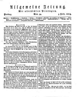 Allgemeine Zeitung Freitag 3. Februar 1815