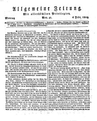 Allgemeine Zeitung Montag 6. Februar 1815