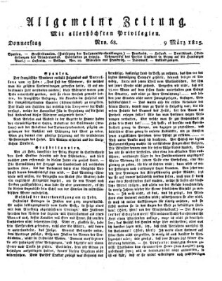 Allgemeine Zeitung Donnerstag 9. März 1815