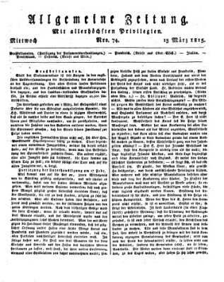 Allgemeine Zeitung Mittwoch 15. März 1815