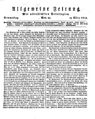 Allgemeine Zeitung Donnerstag 23. März 1815