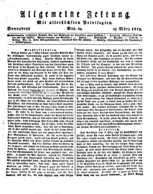 Allgemeine Zeitung Samstag 25. März 1815