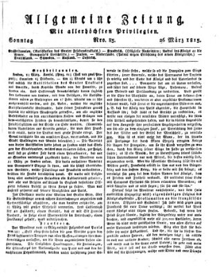 Allgemeine Zeitung Sonntag 26. März 1815