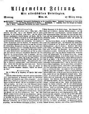 Allgemeine Zeitung Montag 27. März 1815